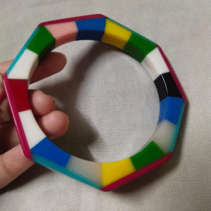 Multicolor Geometric Resin Bangle
