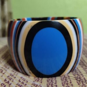 Multicolor Oval Pattern Resin Bangle